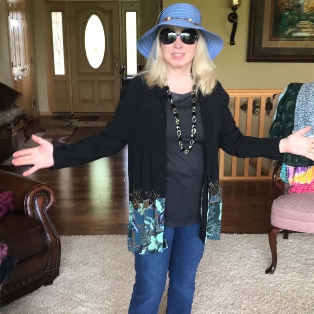Carol Little-Black with Floral bottom Blouse